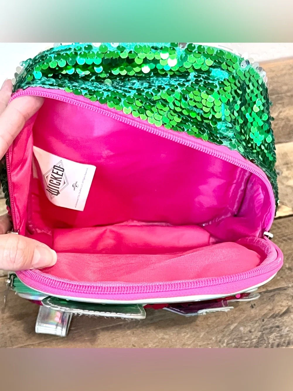 Wicked Movie Glinda Elphaba Sequin Micro Mini Backpack Purse